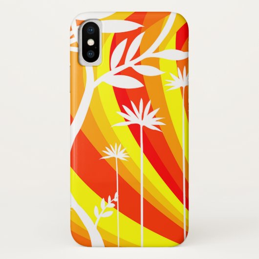 Oranje en witte botanische illustratie Case-Mate iPhone case (Achterkant)