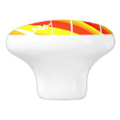 Oranje en witte botanische illustratie keramische knop (Zijkant)