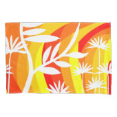 Oranje en witte botanische illustratie kussensloop (Voorkant-Links)