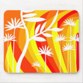 Oranje en witte botanische illustratie muismat (Voorkant)