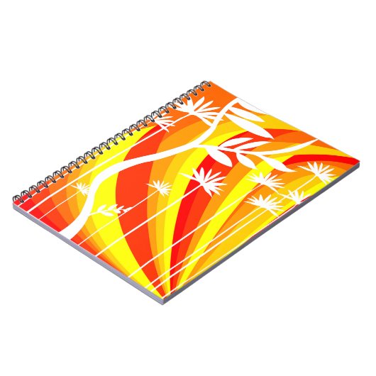 Oranje en witte botanische illustratie notitieboek (Linkerzijde)