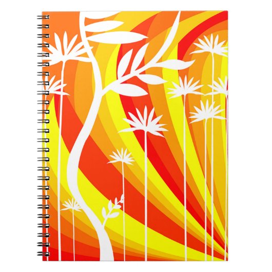 Oranje en witte botanische illustratie notitieboek (Voorkant)