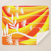 Oranje en witte botanische illustratie sherpa deken (Voorkant (horizontaal))