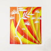 Oranje en witte botanische illustratie wandkleed (Voorkant)