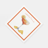 Oranje en Witte Bruiloftsfeest Servet (Hoek)
