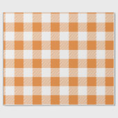 Oranje en witte Buffalo Plaid Cadeaupapier (Vlak)