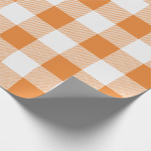 Oranje en witte Buffalo Plaid