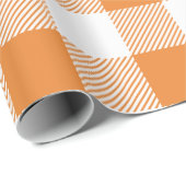Oranje en witte Buffalo Plaid Cadeaupapier (Rol Hoek)