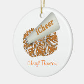 Oranje en witte Cheerleader-versiering Keramisch Ornament (Links)