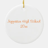 Oranje en witte Cheerleader-versiering Keramisch Ornament (Achterkant)