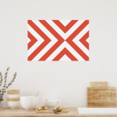 Oranje en witte chevrons poster (Keuken)