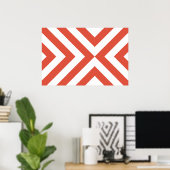 Oranje en witte chevrons poster (Thuiskantoor)