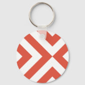 Oranje en witte Chevrons Sleutelhanger (Voorkant)