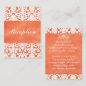 Oranje en witte Damask op Linen Enclosure Kaart (Voorkant / Achterkant)