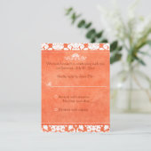 Oranje en Witte Damast Antwoordkaart Kaart (Staand voorkant)