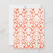 Oranje en Witte Damast Antwoordkaart Kaart (Achterkant)