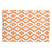 Oranje en witte diamant patroon kussensloop (Achterkant)
