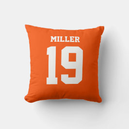 Oranje en witte dubbelzijdige sport jersey kussen