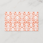 Oranje en witte dunnecards plaatskaartje (Achterkant)