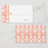 Oranje en witte dunnecards plaatskaartje (Voorkant / Achterkant)