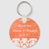 Oranje en witte dunningbruin sleutelhanger (Voorkant)