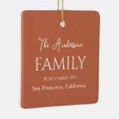 Oranje en witte eenvoudige  familie keramisch ornament (Rechts)