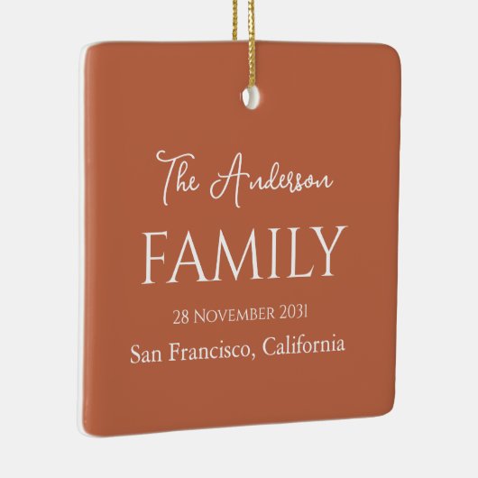 Oranje en witte eenvoudige  familie keramisch ornament (Rechts)