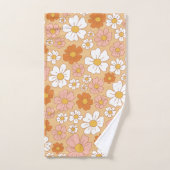 Oranje en witte Floral Bath Towel Set Bad Handdoek (Handdoek)