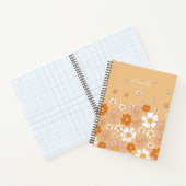 Oranje en witte Floral Notitieboek (Binnen)