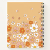 Oranje en witte Floral Notitieboek (Achterkant)