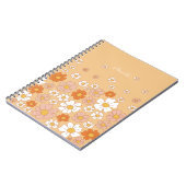Oranje en witte Floral Notitieboek (Linkerzijde)