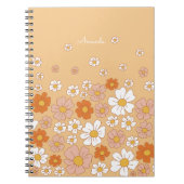 Oranje en witte Floral Notitieboek (Voorkant)