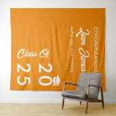 Oranje en Witte Fotocabine Achtergrond voor Afstud Wandkleed (In Situ (horizontaal))