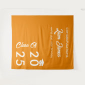 Oranje en Witte Fotocabine Achtergrond voor Afstud Wandkleed (Voorkant (horizontaal))