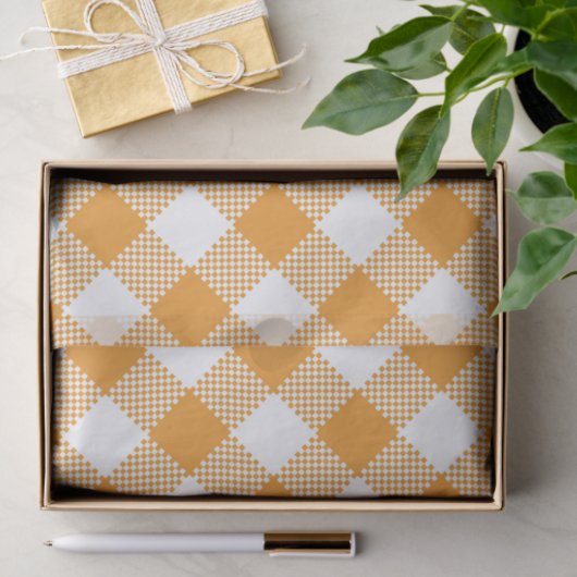 ORANJE EN WITTE GECONTROLEERDE PLAATS TISSUEPAPIER (Geschenk)