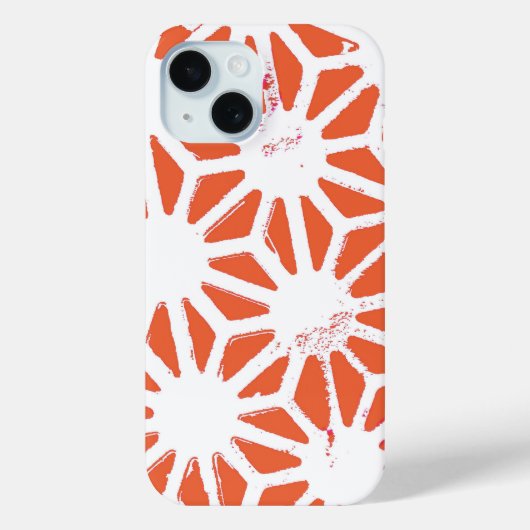 Oranje en witte geometrische patroon Case-Mate iPhone case (Achterkant)