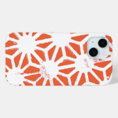 Oranje en witte geometrische patroon Case-Mate iPhone case (Achterkant (horizontaal))