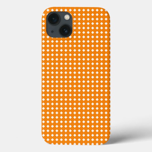 Oranje en witte geometrische ruitpatroon Case-Mate iPhone case (Achterkant)