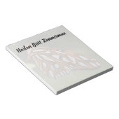 Oranje en witte gepotte Golfvlinder met naam Notitieblok (Schuin)