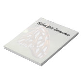 Oranje en witte gepotte Golfvlinder met naam Notitieblok (Linkerzijde)