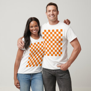 Oranje en witte geruit - cool, grappig en eigenzin t-shirt