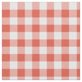 Oranje en witte Gingham Block Pattern Fabric Stof (Close Up)