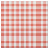 Oranje en witte Gingham Block Pattern Fabric Stof (Swatch)