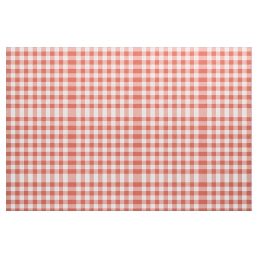 Oranje en witte Gingham Block Pattern Fabric Stof (Fat Quarter)