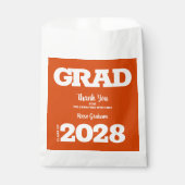 Oranje en witte gradustrie pleistertas bedankzakje (Voorkant)