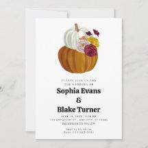 Oranje en witte Herfst Pumpkin White Wedding