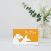 Oranje en witte hond Silhouettes Dog Walker Visitekaartje (Staand voorkant)