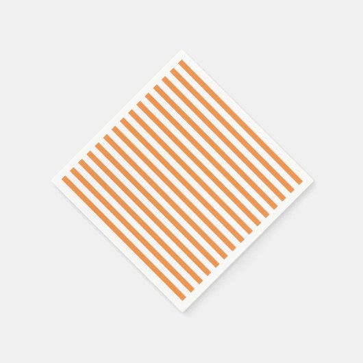Oranje en witte horizontale streep servetten (Hoek)