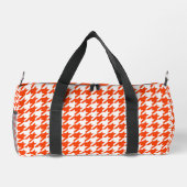 Oranje en witte Houndstooth-controle Plunjezak (Achterkant)