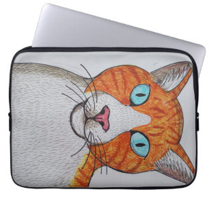 Oranje en witte kat Elektronica tas